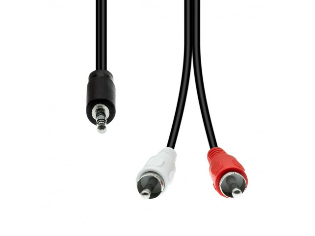 ProXtend 3-Pin to 2 x RCA Cable M-M  Black 0.5M