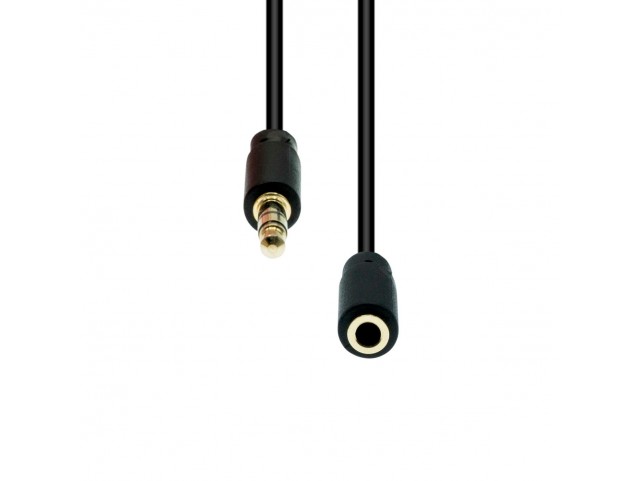 ProXtend 3-Pin Slim Extension Cable  Black 0.5M