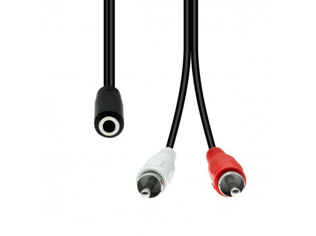 ProXtend 3-Pin to 2 x RCA Cable F-M  Black 20cm
