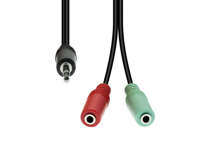ProXtend 4-Pin to 2x 3-Pin Cable M-F  Black 30cm