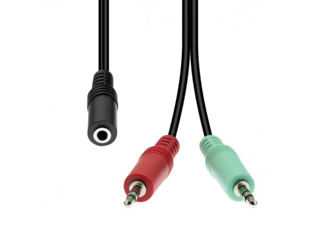 ProXtend 4-Pin to 2x 3-Pin Cable F-M  Black 40cm