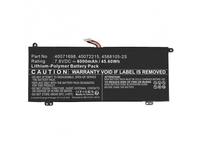 CoreParts Laptop Battery for Toshiba  46Wh Li-ion 7.6V 6000mAh