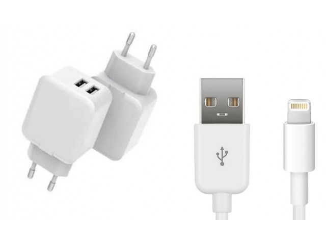 CoreParts USB Charger for iPhone & iPad  12W 5V 2.4A Output: Double