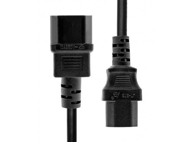ProXtend Power Extension Cord C13 to  C14 0.5M Black