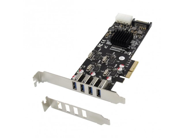 ProXtend PCIe x4 20Gb/s USB3.0 Card  4-Port 5Gb/CH