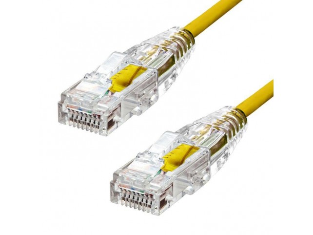 ProXtend Ultra Slim CAT6A U/UTP CU  LSZH Ethernet Cable Yellow 1m