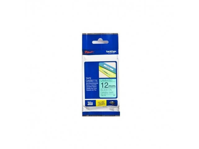 Brother TZE731 12MM  BLACK ON GREEN  TAPE - MOQ 25 TZE-731, TZ,