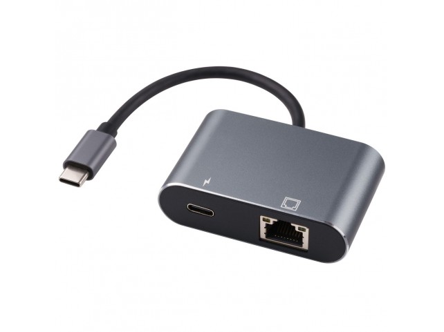 MicroConnect USB-C to RJ45 network & USB-C  Power delivery