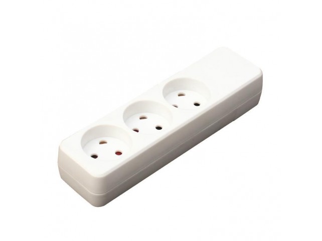 Garbot Plast Power Strip 3-way K  Outlet. White