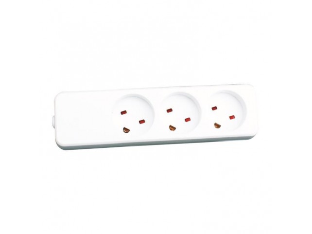 Garbot Garbot Plast Power Strip  3-way K-IT Outlet. White