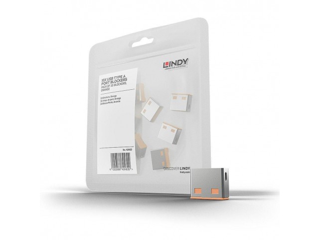 Lindy USB Port Blocker (without key)  10pack Orange