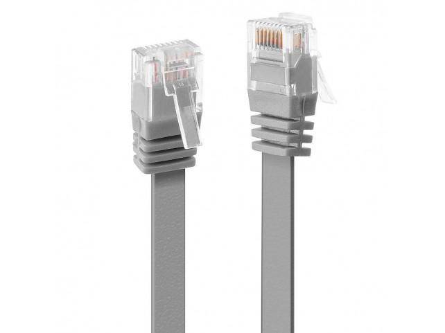 Lindy 2M Cat.6 U/Utp Flat Cable,  Grey