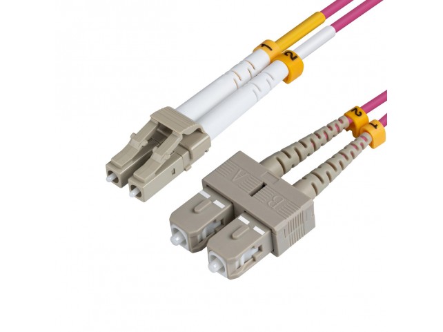 MicroConnect LC/UPC-SC/UPC 1m OM4  MM Duplex LSZH, OD: 2mm,