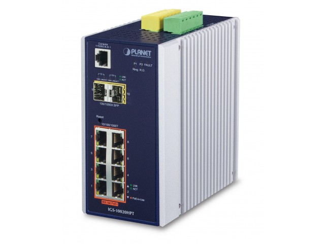 Planet IP30 Industrial L2+/L4 8-Port  1000T 802.3at PoE + 2-Port