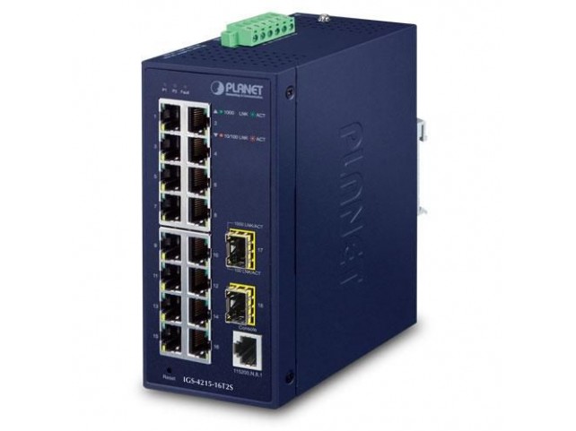 Planet IP30 Industrial L2/L4 16-Port  10/100/1000T + 2-P 100/1000x