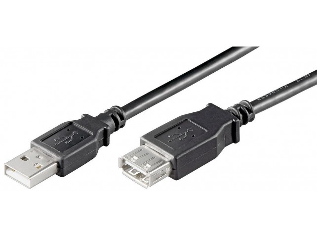 USB2.0  Extension A-A 1,8m M-F  Black, Hi-Speed cable