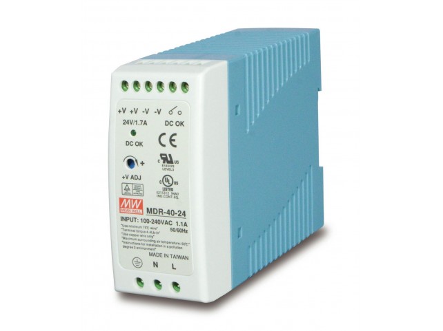 24V, 40W Din-Rail Power Supply  (MDR-40-24) - slim type