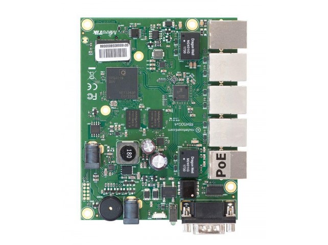 MikroTik RouterBOARD 450Gx4 with four  core 716MHz Atheros CPU,