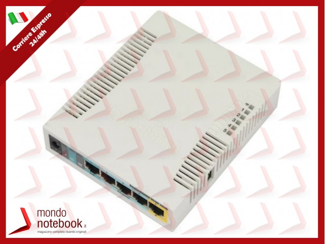 ACCESS POINT MIKROTIK RouterBOARD 951Ui-2HnD 600Mhz CPU,128MB RAM,5xLAN,2.4Ghz 802b/g/n 2x2 2chain w