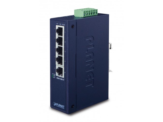 Planet IP30 Slim Type 5-P Industrial  Fast Ethernet Switch (-40
