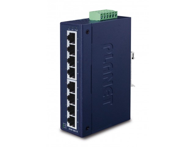 Planet IP30 Slim Type 8-P Industrial  Fast Ethernet Switch (-40
