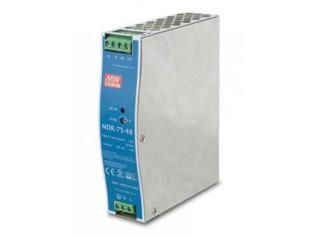 Planet 48V, 75W Din-Rail Power Supply  (NDR-75-48, adjustable 48-56V