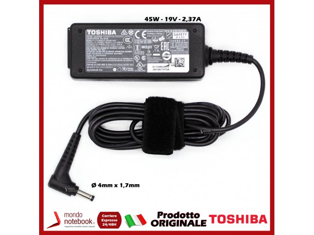 Alimentatore Originale TOSHIBA 45W 19V 2,37A (4mm x 1,7mm) 3P
