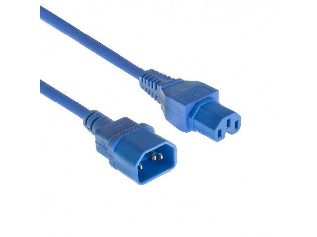 MicroConnect Blue power cable C14F to  C15M, 1,8M