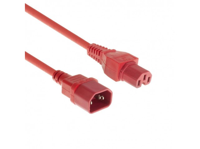 MicroConnect Red power cable C14F to C15M,  1,8M