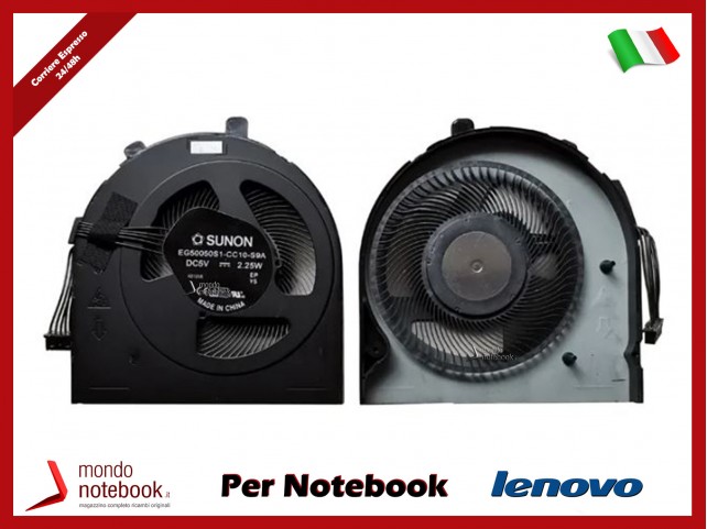 Ventola Fan CPU LENOVO Thinkpad E480 E485 E490 E495 E580 E585 E590 E595 (5 Pin)