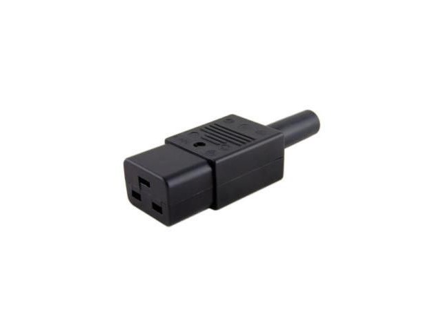 MicroConnect IEC Power Adaptor C19 Plug  C19 Socket, Straight, Black