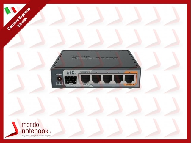 ROUTERBOARD MIKROTIK hEX S Dual Core880MHz MHz CPU,256MB RAM,5P GigabitLAN,SFP,USB,PoE-out on port5,
