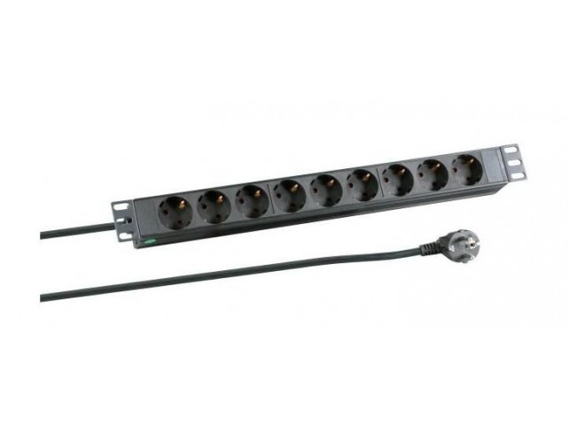 MicroConnect 8-way Outlet strip,19" 3meter  1U 44*44*483mm