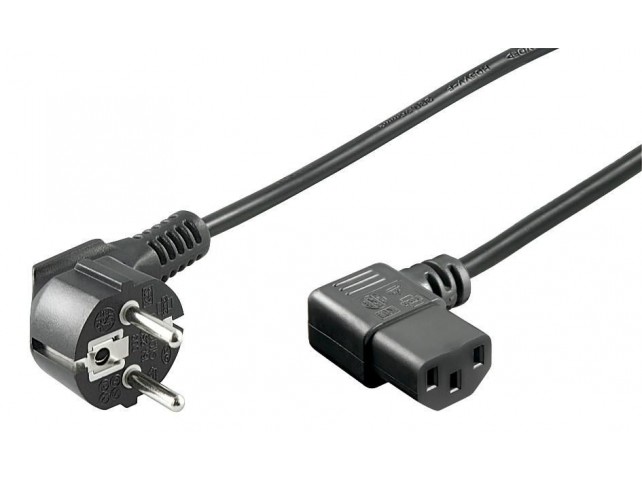 MicroConnect Power Cord CEE 7/7 - C13 1m  Angled Schuko/Angled C13