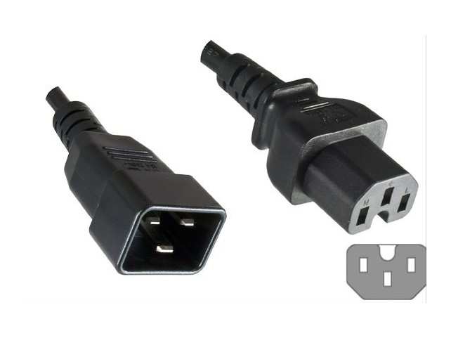 MicroConnect Power Cord C20 - C15 1.8m  Black, 16A, 3 x 1mmý