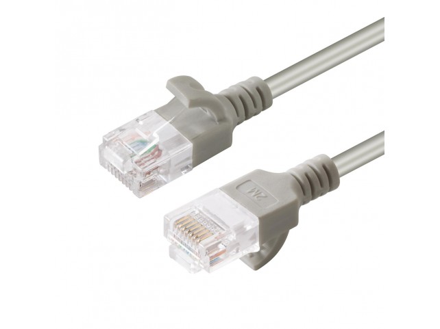 MicroConnect U/UTP CAT6A Slim 0.25M Grey  Unshielded Network Cable,