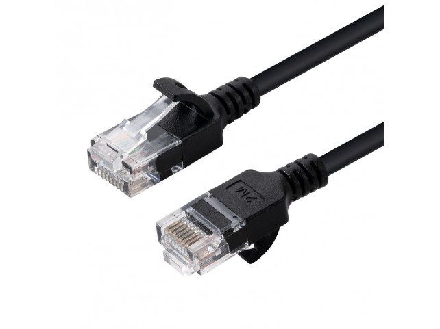MicroConnect U/UTP CAT6A Slim 1M Black  Unshielded Network Cable,