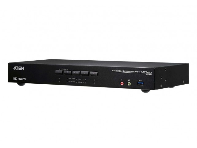 Aten 4-Port True 4K HDMI Dual-View  KVM Switch with Audio & USB