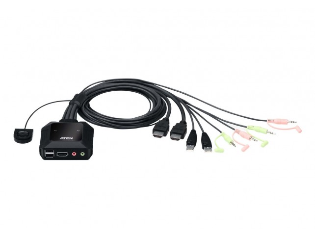 Aten 2-Port USB 4K HDMI Cable KVM  Switch 2-Port USB 4K HDMI