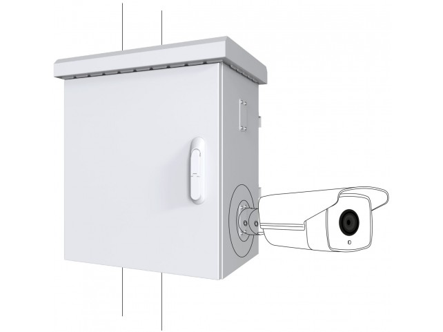 Lanview Maxi Classic Pole Mounted  CCTV Cabinet For 4 cameras