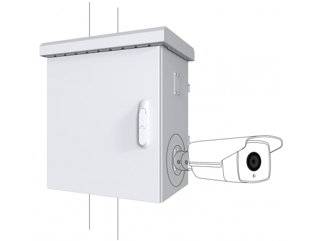 Lanview Maxi Classic Pole Mounted  CCTV Cabinet For 4 cameras