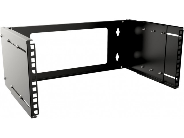 Lanview 19" 4U Adjustable Depth Open  Frame Rack Wall Mount - Black