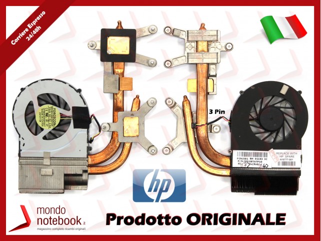 Dissipatore e Ventola Heatsink Fan CPU HP DV6-3000 Series (per AMD) 610775-001