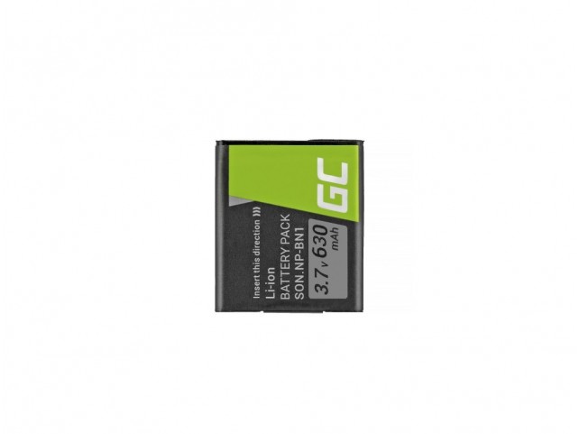 Green Cell Batteria NP-BN1 Sony Cyber-Shot DSC-QX10 DSC-QX100 DSC-TF1 DSC-TX10 DSC-W530 DSC-W650 DSC-W800 3.7V 630mAh