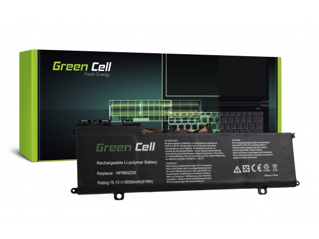 Green Cell Batteria per Samsung NP770Z5E NP780Z5E ATIV Book 8 NP870Z5E NP870Z5G NP880Z5E / 15,1V 6000mAh