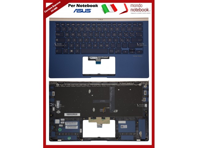 Tastiera con Top Case Asus ZenBook 14 UX433 Retroilluminata BLU Italiana