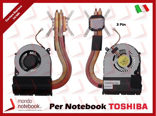Dissipatore e Ventola Heatsink Fan CPU TOSHIBA Satellite C850 C855 C875 C870 L850 L870 C55-A-1HL (Versione 1)
