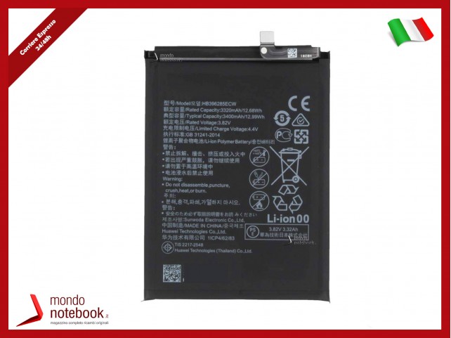 BATTERIA HB396285ECW PER HUAWEI P20 EML-L09 L29 HONOR 10 COL-L29 3400 mAh