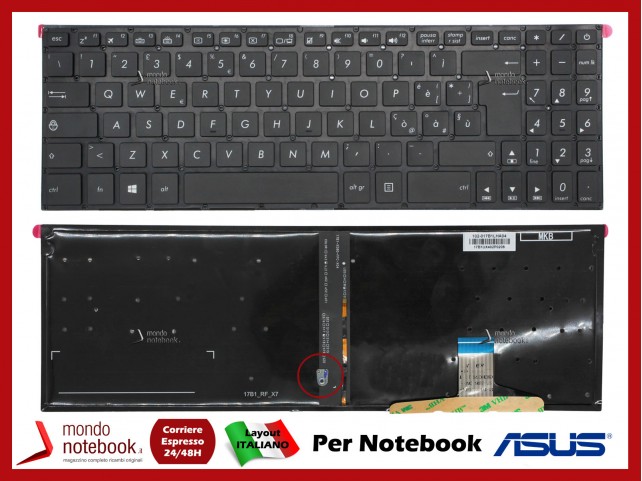 Tastiera Notebook ASUS X580 N580 N580V N580GD M580 M580GD N580VD N580VN