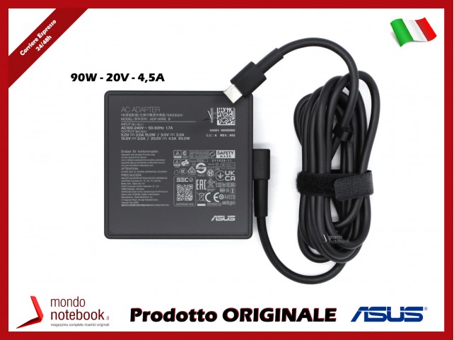 Alimentatore Originale ASUS 90W 20V 4,5A USB Type-C Modello Quadrato